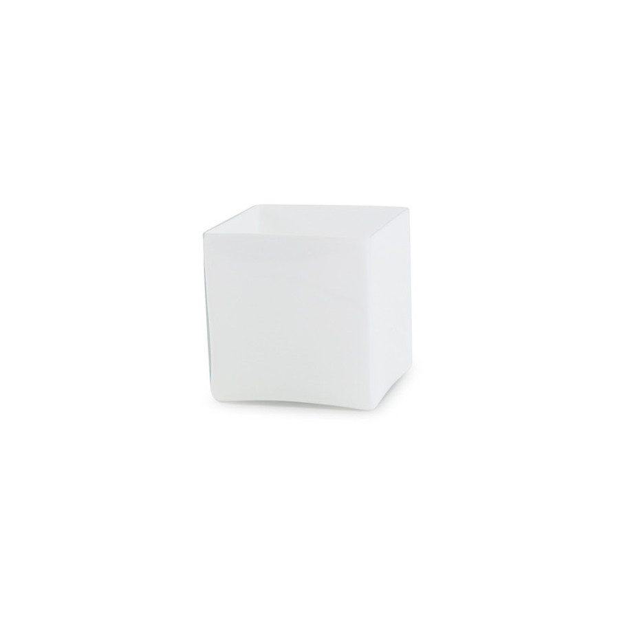 Square cube 6" shiny white SW6