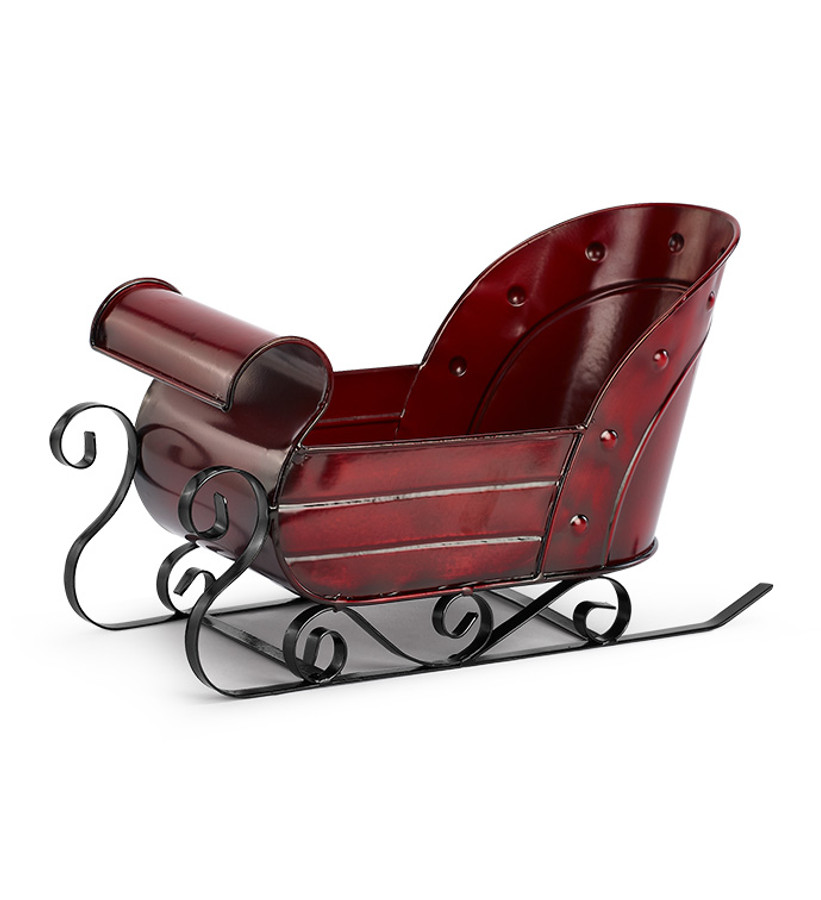 Antique Red Sleigh Planter 3"-