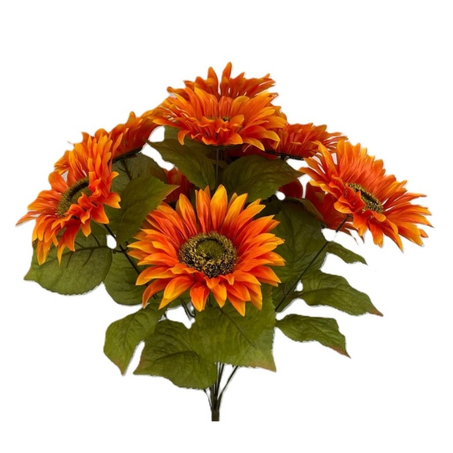 SILK Sunflower 18" orange bush