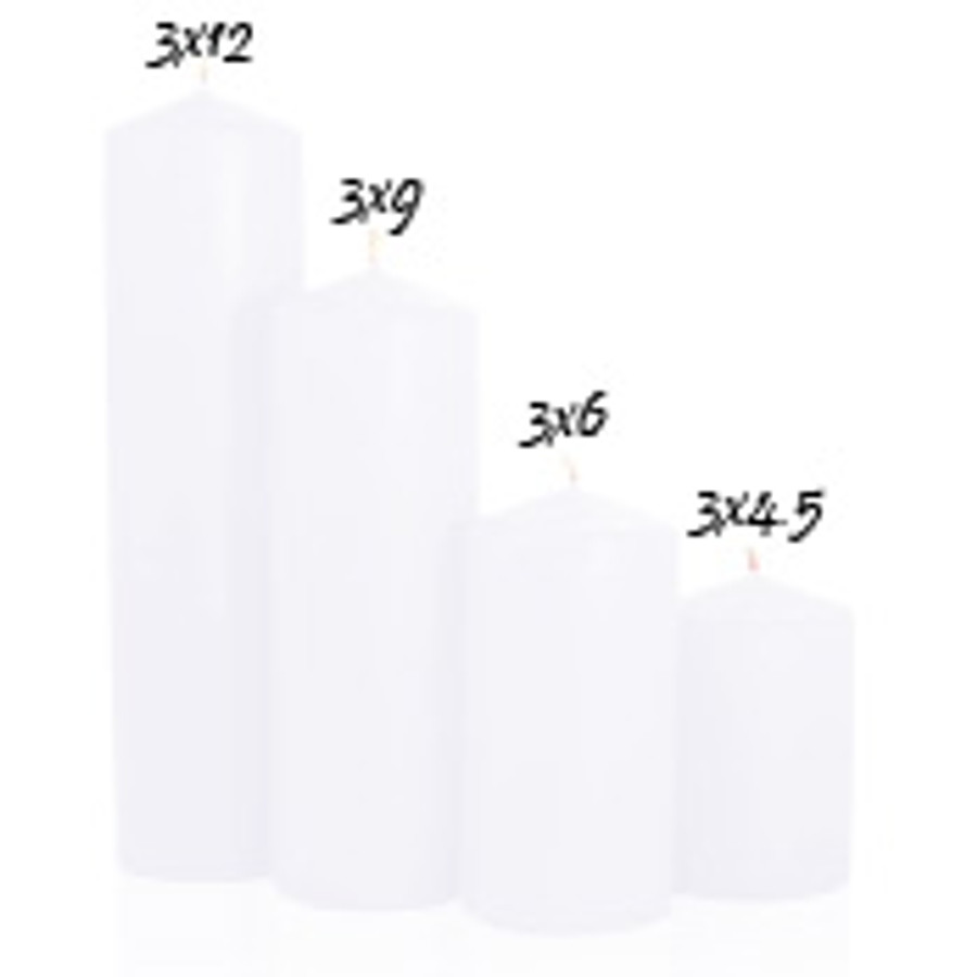 PILLAR CANDLE 2X9 WHITE EA. 