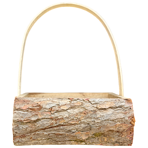 Log box heavy w/wood handle ea - SWFlorist