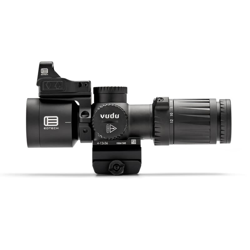 EOTech Vudu 4-12x36 FFP Ultra-Short Riflescope - MD5 Reticle (MRAD) Package Kit Containing Riflescope, Integrated Mount, EFLX w/mount VDU4-12PKG2