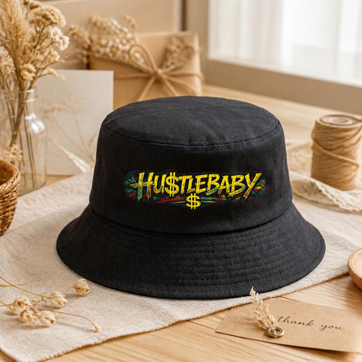Embroidery Bucket Hat - fivestar drip apparel