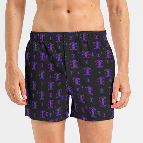 Cultivar Culture deep purple logo All-Over Print Men's Short Boxer Briefs|115GSM Cotton poplin