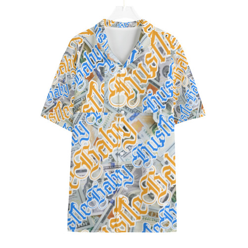 All-Over Print Men's Hawaiian Shirt With Button Closure