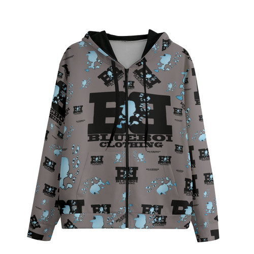 blue boi clothing Unisex 310GSM 100% Cotton Zipper Hoodie for Eco-Friendly Wear