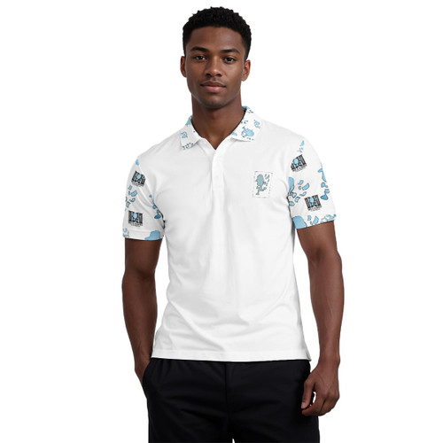 blue boi clothing Men's Polo Collar Jersey - High Quality Stretch Fabric, 3-Button Design