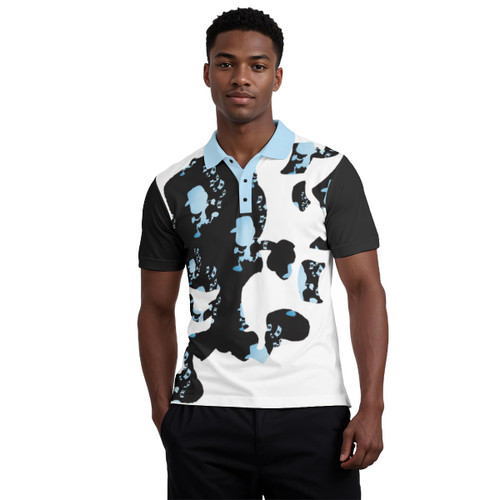 Blue boi clothing Men's Polo Collar Jersey - High Elastic Microfiber, Regular Fit, 3 Buttons