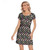 Cultivar Culture Women's Short Sleeve O-Neck Dress with Cartoon Tiles Print