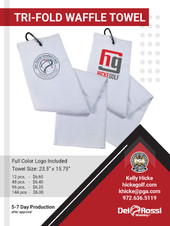 Tri-Fold Waffle Towel including full color logo