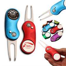 Foldable Golf Divot Repair Tool with Golf Ball Marker Foldable Golf Divot Repair Tool with Golf Ball Marker
