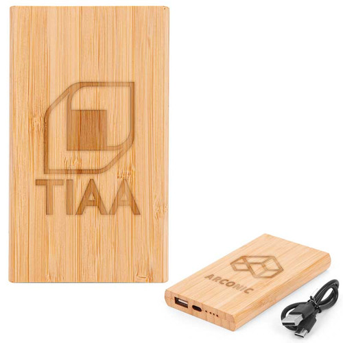 CLOSEOUT: Thunder Bamboo 5,000 mAh Power Bank - Bamboo