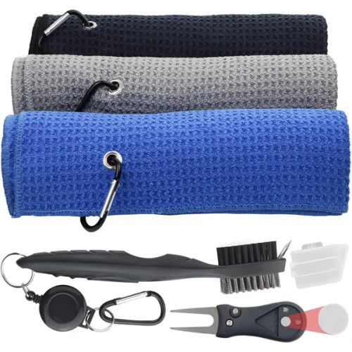 Tri-fold Golf Towel/Brush/Divot Tool (Includes 3 logos)