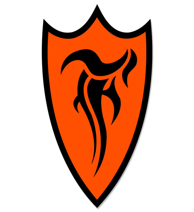 F-Shield Sticker (Black/Orange)
