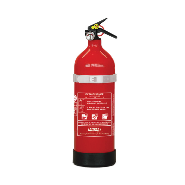 Lalizas - Fire Extinguisher Dry Powder 2kg With Pressure Gauge  & Wall Bracket - 704442