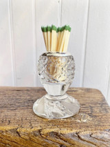 1908 English Sterling Silver and Glass Match Striker