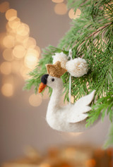 Felted Wool Swan Ornament  Felted Wool Swan Ornament