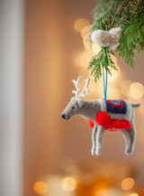 Felted Wool Reindeer Ornament  Felted Wool Reindeer Ornament