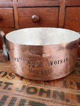 Antique Copper Pot from Voisin Restaurant NYC Antique Copper Pot from Voisin Restaurant NYC
