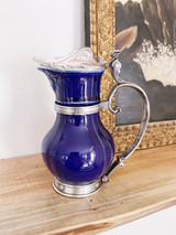 Antique Christofle Silver & Porcelain Lidded Creamer from The Ritz Hotel Paris