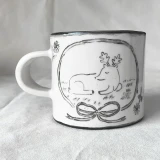 Handpainted Ceramic Deer Mug