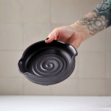 Black Stoneware Brie Baker