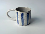 Blue Stripes Stoneware Mug