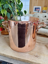 Antique English Copper Stockpot with Cover