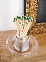 1906 English Sterling Silver and Glass Match Striker