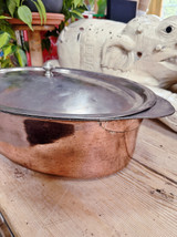 Large Antique Copper & Nickel Lidded Roaster from The Plaza NYC