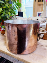 Antique French Copper Stockpot from Wagons Lits Dining Car