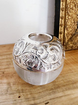 1907 English Sterling Silver and Glass Match Striker