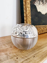 1907 English Sterling Silver and Glass Match Striker