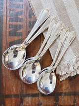 12 Vintage Silver Plated Soup Spoons from the Key Biscayne Hotel Miami