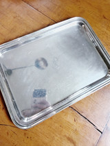 Antique Silver Serving Tray from Hotel Belmont in New York