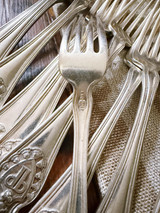 Set of 10 Silver Plated Dinner Forks from The Plaza Hotel NYC