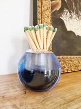 1897 English Blue Glass and Sterling Match Striker