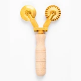 Solid Brass Double Pasta Cutter Wheel
