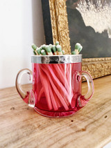 1898 English Sterling Silver and Pink Glass Match Striker