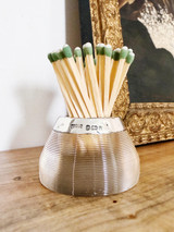 1903 English Sterling Silver and Glass Match Striker