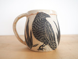 Hand-Carved Crow Mug