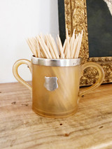 Antique English Sterling and Horn Cup