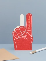 Red Happy Birthday Foam Finger Card