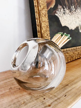 1907 English Glass and Sterling Match Striker & Ashtray