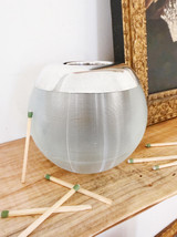 BIG Antique English Glass and Sterling Match Striker