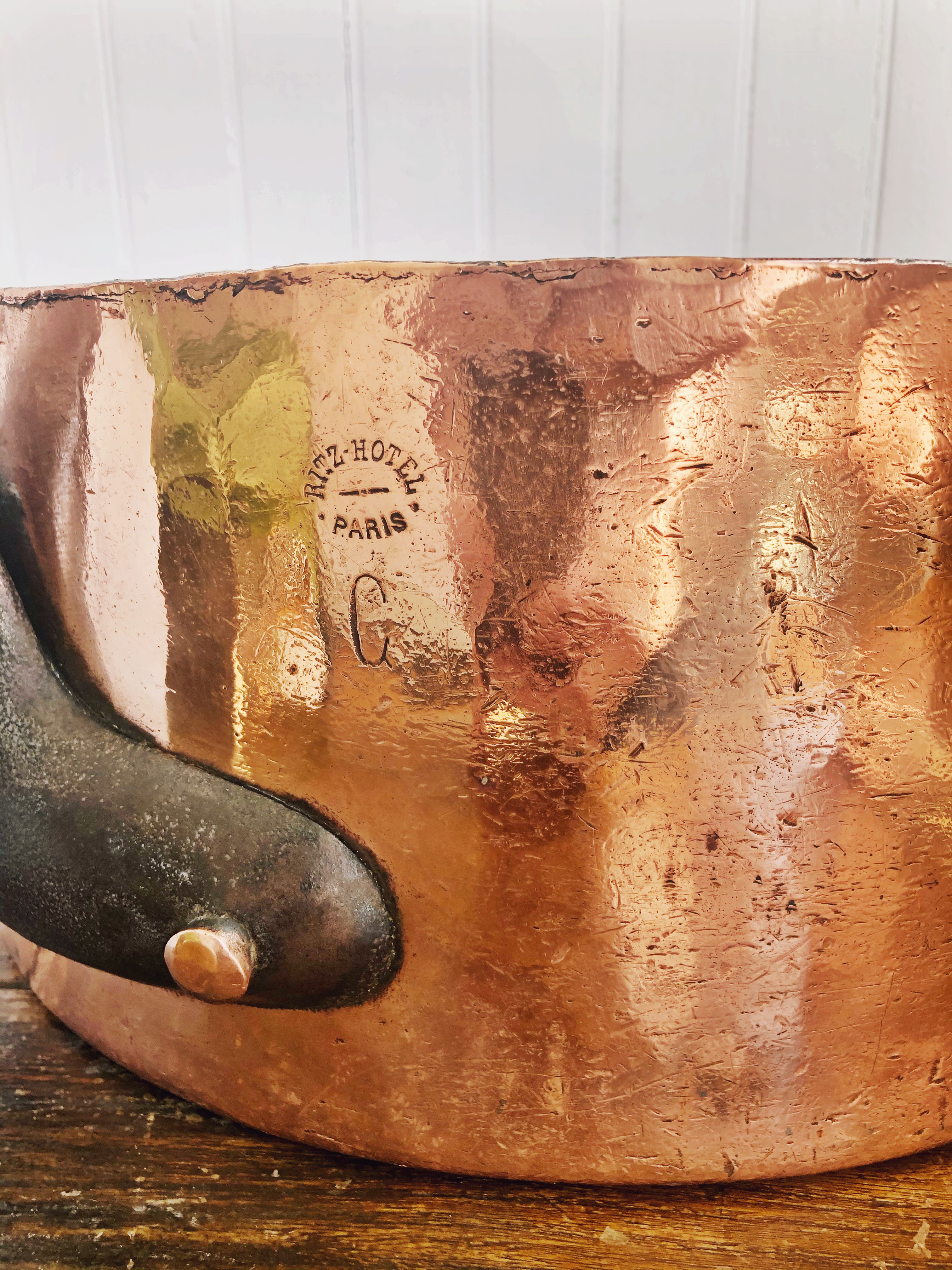 Massive Antique French Copper Pot from The Ritz Hotel in Paris