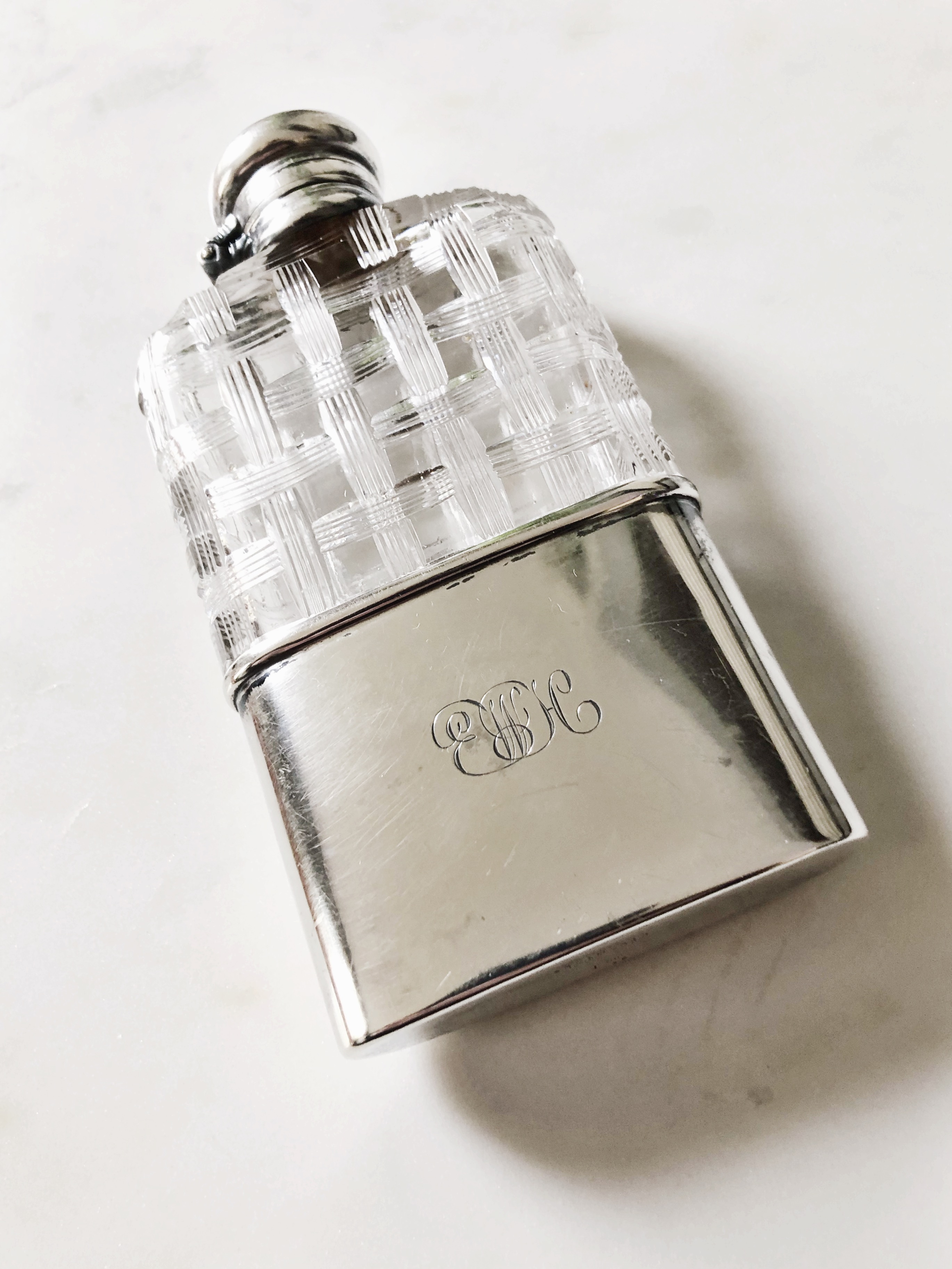Victorian Tiffany Co Sterling Silver And Glass Flask Batterby House