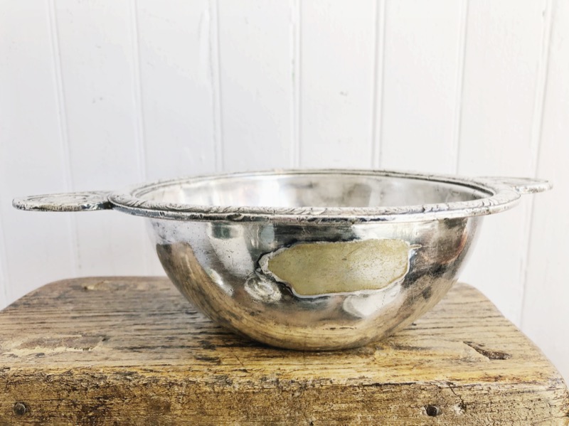 Antique Christofle Silver Serving Bowl from CGT French Line Ocean Liner