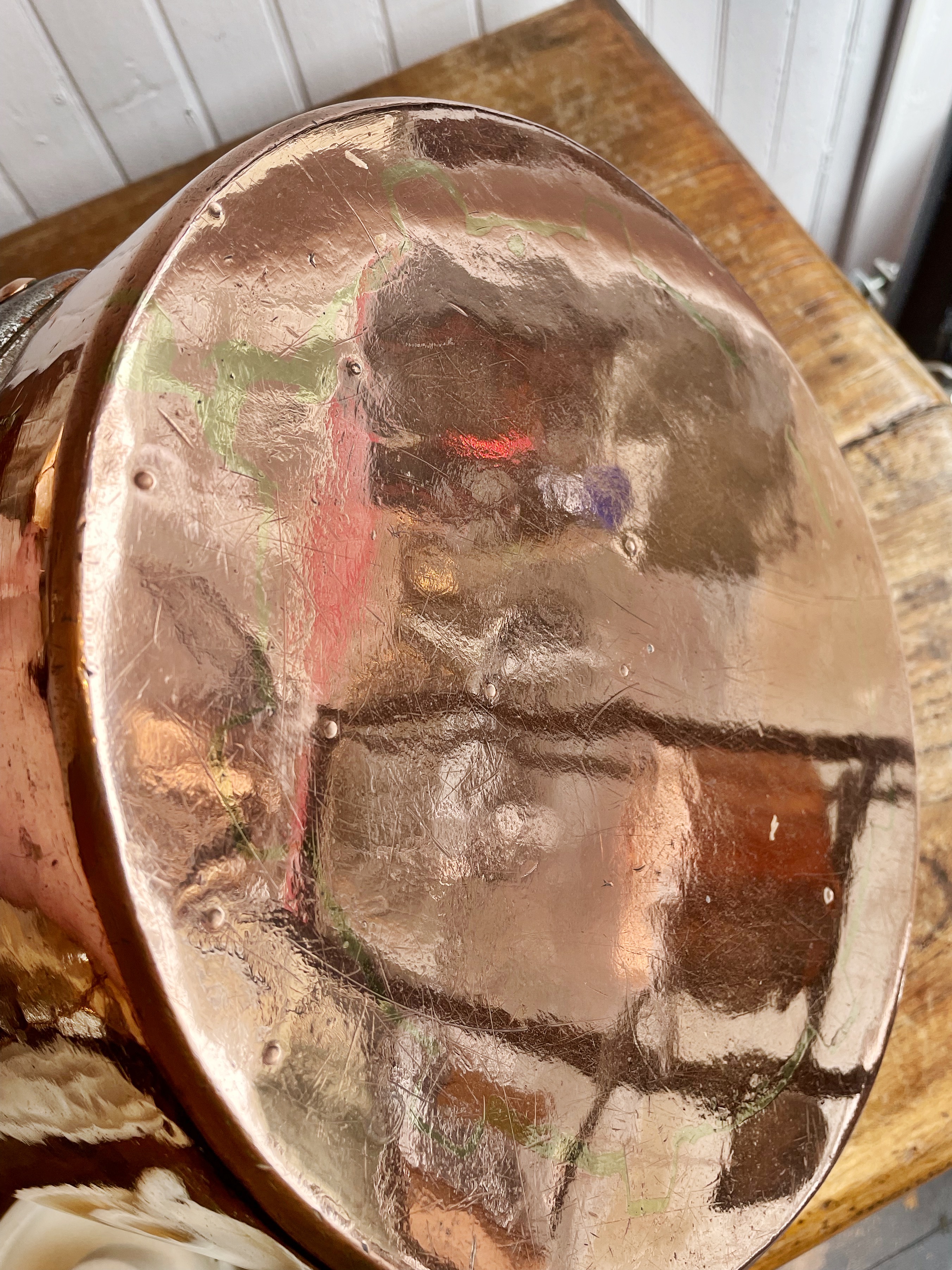 Large Antique Dovetailed Copper Pot from Washington DC Coppersmith