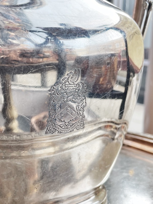 Antique Silver Water Pitcher from Hotel Brewster in Boston